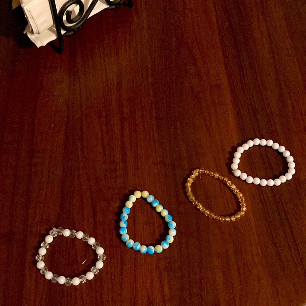 Bead bracelets all different type of colors